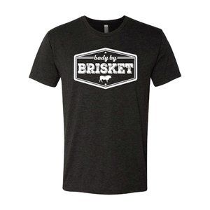 Next level Tri blend Body By Brisket Black shirt BBQ